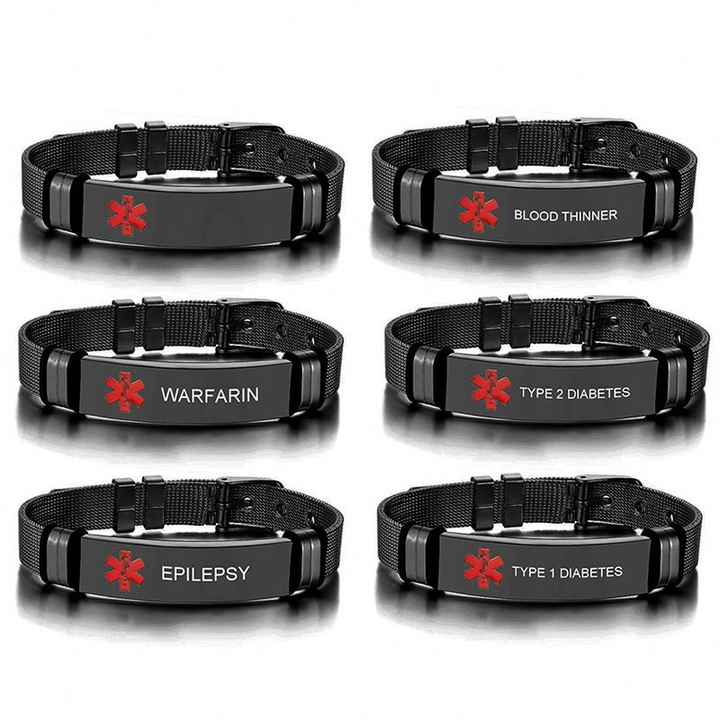 Men's Medical Alert ID Bracelet - Personalized Medical Jewelry For Men - Nadin Art Design - Personalized Jewelry