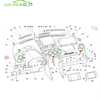Pour Lamborghini Gallardo évents de climatisation LP550 LP560 LP570 évents de tableau de bord intérieur OEM 400820901B