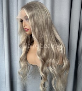 Parrucca anteriore in pizzo senza colla per capelli umani europei HD parrucca piena in pizzo Color biondo parrucca anteriore in pizzo per donne bianche - Product Image 3