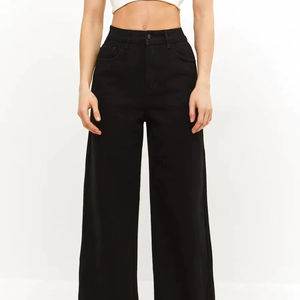 Jeans Clásicos de Corte Bootcut para Mujer, Color Negro Claro, Tiro Medio, Estilo Casual - Product Image 1