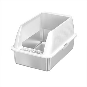 Lettiera per Gatti in Acciaio Inox Durevole con Coperchio, Taglia XL per Gatti Grandi, Design Alto, Ecologica, Controllo Odori, Capacità 65L, Facile da Pulire - Product Image 2