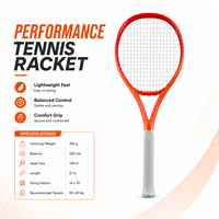 Raquette de tennis en nylon léger de qualité supérieure avec poignée confortable et équilibrée pour adultes, logo personnalisé disponible
