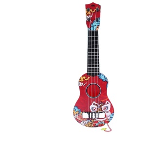 Alla moda piccolo Ukulele giocattolo chitarra per bambini 6 corde basso in acero posteriore/lato ebano per le celebrazioni del negozio regali della comunità - Product Image 1