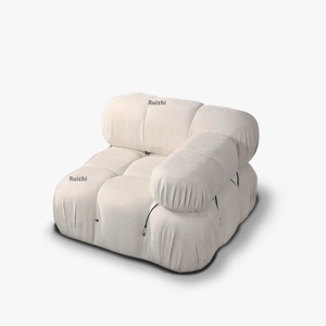 Sofá Seccional de una plaza de Mario, tela de diseñador creativo moderno en rojo con rectángulo de compresión al vacío para sala de estar - Product Image 4