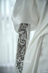 Vestido <span class=keywords><strong>de</strong></span> <span class=keywords><strong>novia</strong></span> fuera del hombro <span class=keywords><strong>de</strong></span> encaje <span class=keywords><strong>de</strong></span> satén elegante plisado nupcial marfil blanco <span class=keywords><strong>de</strong></span> <span class=keywords><strong>talla</strong></span> <span class=keywords><strong>grande</strong></span> personalizar Vestido <span class=keywords><strong>De</strong></span> Noiva Robe <span class=keywords><strong>Civil</strong></span> - Product Image 4