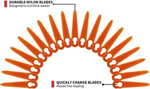 100 <span class=keywords><strong>lames</strong></span> de rechange en plastique 90mm 12*7mm compatibles avec SiTIHL Polycut 2-2 Polycut 3-2 coupe-herbe - Product Image 5
