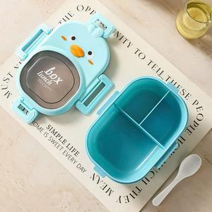 กล่องข้าวพลาสติกลายการ์ตูนน่ารัก ขนาด 1200 มล. พร้อมช้อนส้อม ปลอดสาร BPA ป้องกันการรั่วซึม มี 3 ช่อง สำหรับ<span class=keywords><strong>เด็ก</strong></span> - Product Image 4