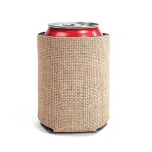 定制空白泡沫氯丁橡胶可折叠啤酒罐冷却器Koozies带标志支架瓶套