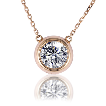 MS-108 Rose Gold Jewelry Lab Grown Diamond Necklace 10K 14K 18K Gold Necklace