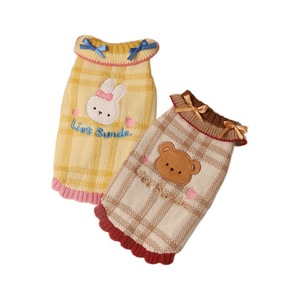 Winter Dog Sweater Princess Cut Brown Bear With Bow <b>Small</b> Pet Clothing For Bichon Frise And Teddy Warm Autumn Winter Wear - Product Image 5