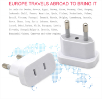 Adaptateur universel EU US vers EU Office Travel Charger Adapter Plug Outlet Converter Red Copper Adapter AC 250V