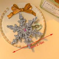 Pince à cheveux Elsa Flocon de Neige Scintillant en Tissu Dessin Animé Mignon - Petite Décoration Capillaire Brillante de Noël pour Femme