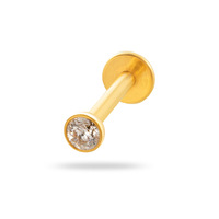 Bijoux de piercing en titane Henson G23/F136 avec zircone de 3 mm, tige filetée interne, anneau de lèvre, plug d'oreille, clou d'oreille pour cartilage