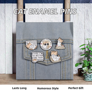 Spille con risvolto in smalto personalizzato "il mio migliore amico è gatto" spille in metallo scritte con stampa UV a tema fatato regali creativi per bambini <span class=keywords><strong>amici</strong></span> - Product Image 2