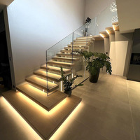 Escalier suspendu en structure acier invisible, module personnalisé, marches flottantes