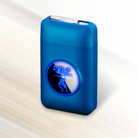 Rangement en métal personnalisé étui à cigarettes de poche 19 bâtons boîte à tabac avec USB rechargeable allume-cigare électrique avec lumière LED