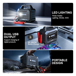 เครื่องจั๊มพ์สตาร์ทแบตเตอรี่รถยนต์ OEM ODM 12V/24V ลิเธียมไอออน พร้อมกระแสไฟสูงสุด 7000A - Product Image 4