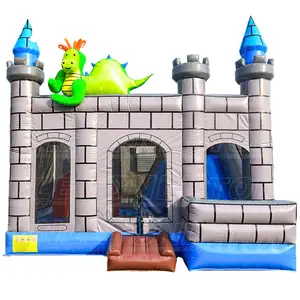 Dragon castelo inflável bouncer, casa de salto com combo de deslizamento para negócios de aluguer para venda