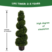 Ruopei Grande Taille Plante Artificielle Spirale en Buis, Bois de Buxus, Résistante à l'Eau, Écologique, pour Extérieur