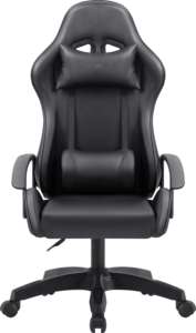 Kinh tế 360 Xoay đen da tổng hợp máy tính chơi Game ghế cố định Ergonomic tay vịn Chiều cao có thể điều chỉnh ngả hiện đại - Product Image 4