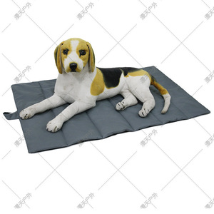 <b>Folding</b> Pet Mat Rectangle Coffee Gray Blue Fabric Dog Sleeping Mat Outdoor Camping Travel Portable Pet <b>Bed</b> - Product Image 5