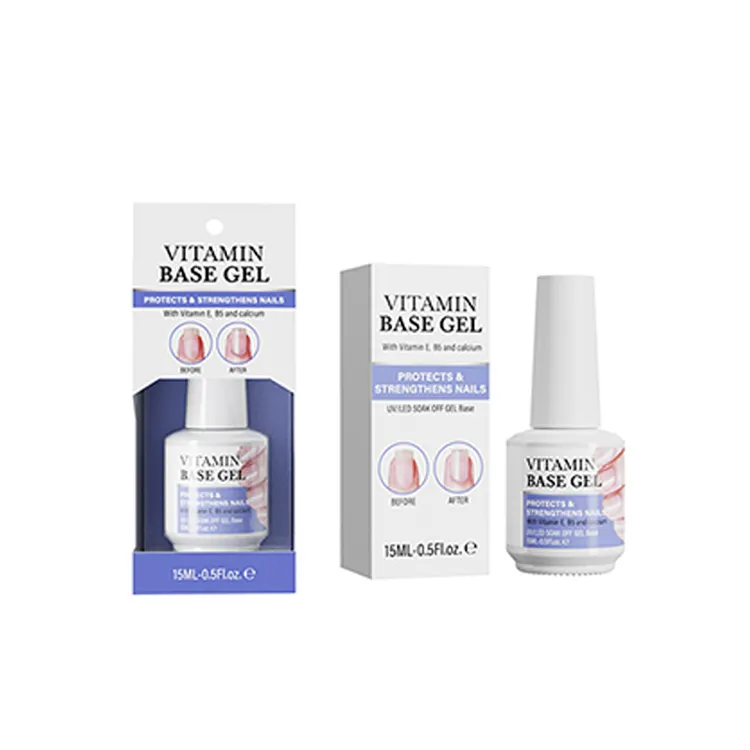 15ml Vitamines Ajoutées Super Base Coat Gel Renforcer Original Vegan Nail 4 En 1 Base Coat Gel Avec Marque Privée