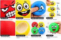 Jouet Squishy Personnalisé Visage Emoji, Doux, à Rebond Lent, Anti-Stress, Balle Sensorielle à Presser, OEM ODM, Vente en Gros, Cadeau, Non destiné aux enfants