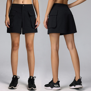 Shorts de sport pour femmes, grandes poches, coupe classique, <span class=keywords><strong>taille</strong></span> haute, effet push-up, décontractés, yoga, délavés, séchage rapide, respirants - Product Image 6