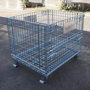 Katlanabilir Depo Ağır Hizmet Tipi Tel Katlanır Kafes Depolama Çelik Hasır Kutu - Product Image 4