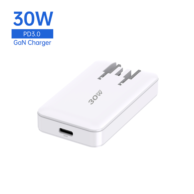 Tommox Foldable US Plug Mobile Usb c Gan Wall Charger Adapter Slim PD 30w Type C Fast Charger Phone Chargers Wholesale
