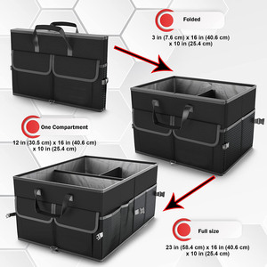 Organizador de maletero de SUV de varios compartimentos, almacenamiento de coche, almacenamiento plegable con <span class=keywords><strong>EVA</strong></span> y poliéster para organizar su maletero - Product Image 5