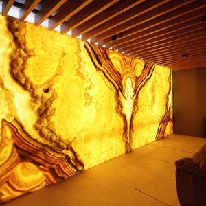 Panneau mural en marbre orange rétroéclairé, dalles de pierre Lumi Stone, dalles de marbre Lumistone, <span class=keywords><strong>dalle</strong></span> d'onyx, mur en onyx - Product Image 1