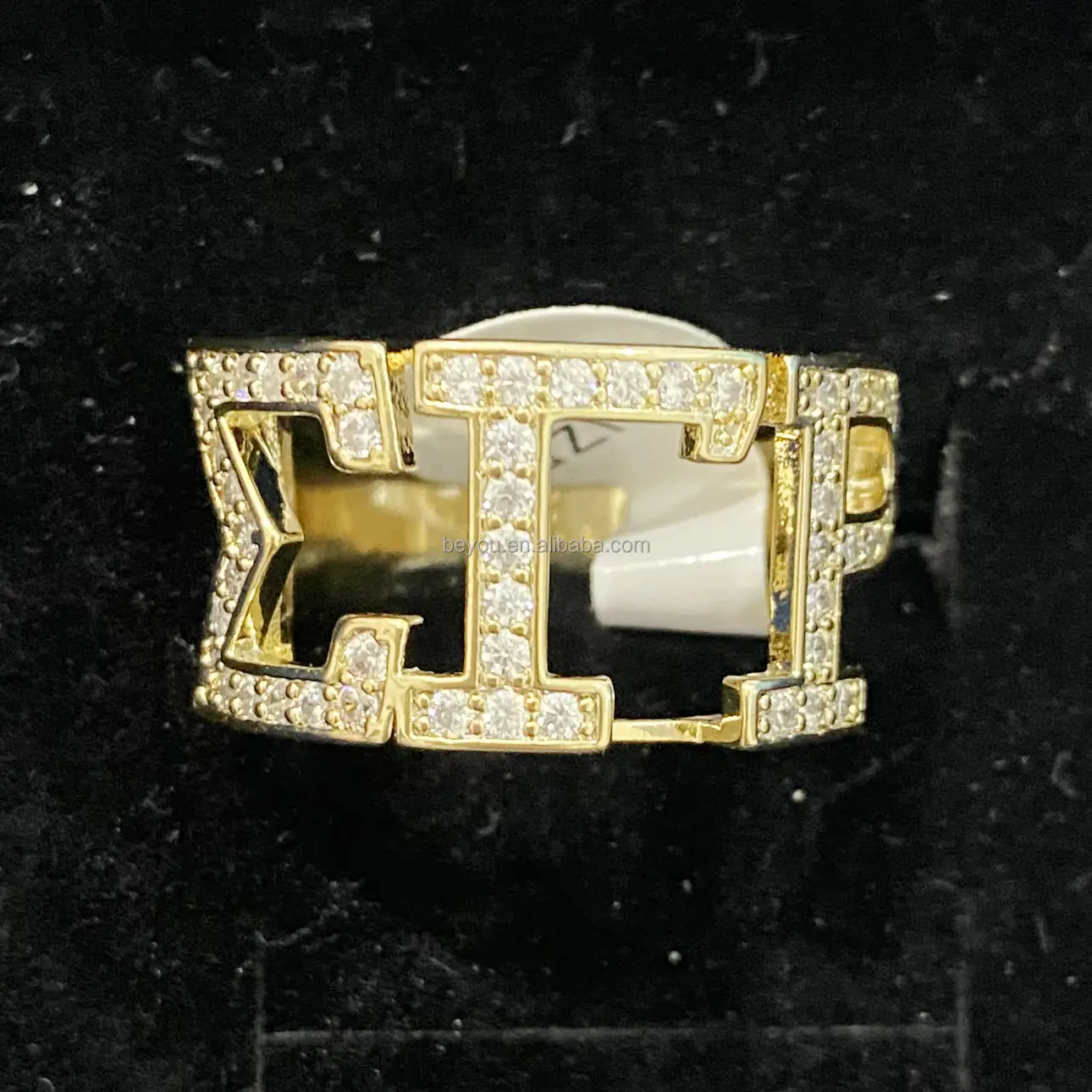 Anel de prata esterlina banhado a ouro para noivado, organização de irmãs Sigma Gamma Rho, zircônia cúbica, anel de dedo grego