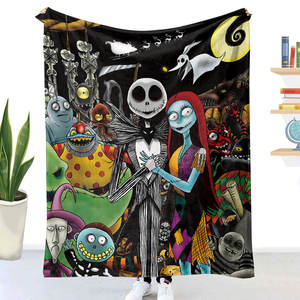 Couverture personnalisée en polaire double face imprimée en 3D numérique, couverture <span class=keywords><strong>Jack</strong></span> <span class=keywords><strong>Skellington</strong></span> et <span class=keywords><strong>Sally</strong></span> pour Halloween - Product Image 5