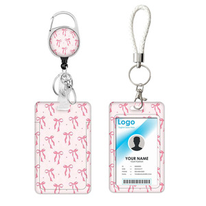 Factory wholesale <b>bow</b>-shaped women's card <b>holders</b>, campus meal cards, factory worker badges, work ID cards, and ID clips. - Product Image 1