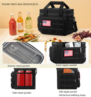 Sac isotherme à bandoulière personnalisé 600D 15L étanche – Sac à déjeuner portable avec pochette Molle détachable pour hommes, travail, camping, pêche, plage