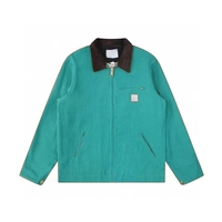 Blouson d'hiver coupe ample pour homme, style vintage urbain, en toile polyester/coton, avec fermeture éclair, coupe-vent, écologique, col rabattable