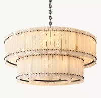 Lustre suspendu de luxe moderne en pierre naturelle, laiton et albâtre, à deux niveaux, rond, pour chambre, salon, salle à manger, intérieur, maison