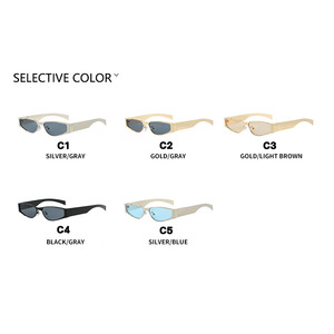 2025 Ins Internet Celebrity Style Metal Sunglasses for Women Hip-Hop Street Style Narrow <b>Frame</b> UV400 Optimal Sun Protection - Product Image 4