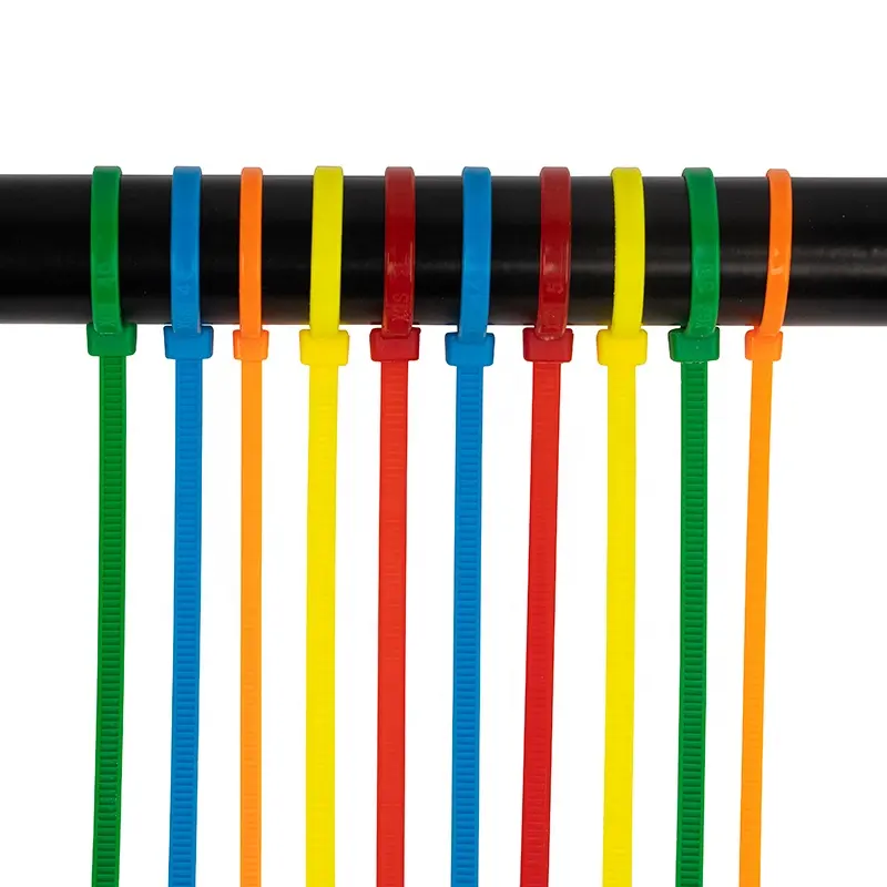 Đầy Màu Sắc Nhựa Nylon Cable Ties Zip Quan Hệ Rohs CE UV Kháng