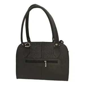 Sac à main Fana Maribel en cuir de vachette noir, deux poignées, rabat ouvrant, grande capacité, sac décontracté pour femme - Product Image 3