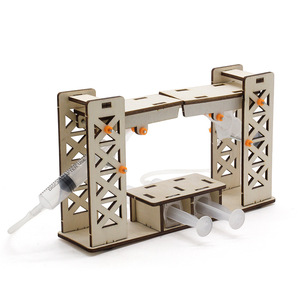 Kit de puente hidráulico de madera con control manual, juguete educativo STEM para niños de 7 a 9 años, modelo de forma geométrica - Product Image 2