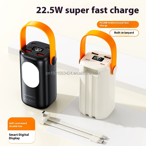 Power Bank <span class=keywords><strong>20000mah</strong></span> avec 2 câbles LED affichage lampe de poche poignée PD 22.5w poignée de charge rapide <span class=keywords><strong>chargeur</strong></span> <span class=keywords><strong>Portable</strong></span> extérieur - Product Image 4