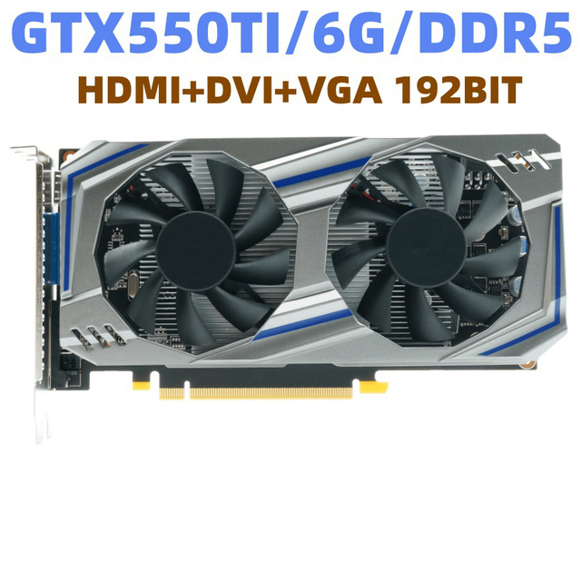 New GTX 550 Ti 6GB GDDR5 Fan-Cooled Discrete Gaming Graphics Card for Desktop PC