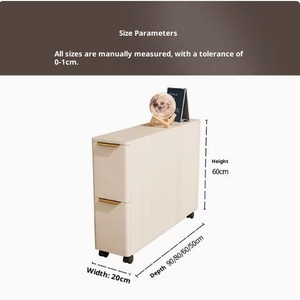 Armoire <span class=keywords><strong>de</strong></span> rangement moderne blanche avec deux tiroirs et poignées dorées <span class=keywords><strong>Table</strong></span> d'appoint <span class=keywords><strong>roulante</strong></span> mobile pour salon Canapé Organisation latérale - Product Image 5