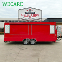 WECARE Remorque de restauration mobile entièrement équipée avec rôtissoire à poulet, cuisine complète et barbecue pour l'extérieur