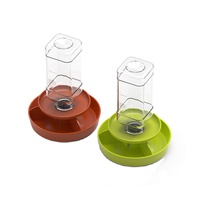 Nouveau design vert orange en plastique rond distributeur d'eau empilable Reptile bol d'eau alimentaire plat