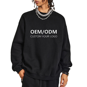 Sweat-shirt décontracté pour homme en couleur unie, ample, style américain, épaule tombante, polaire épais, col rond, pour l'automne et l'hiver - Product Image 6