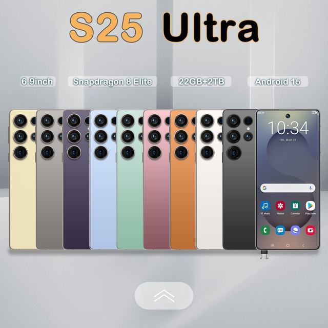 S25 Ultra 5G Smartphone 6.9" HD LCD 144Hz Display Deca Core Processor Above 8000mAh Original Android15 Dual SIM Global Languages