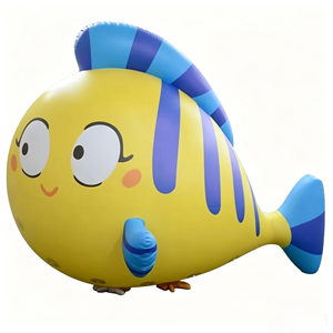 Vente Flash : Mascotte Gonflable Publicitaire Personnalisée en PVC, Poisson Tropical Géant Volant Jaune <span class=keywords><strong>Clown</strong></span> pour Décoration de Parc à Thème Océanique - Product Image 1
